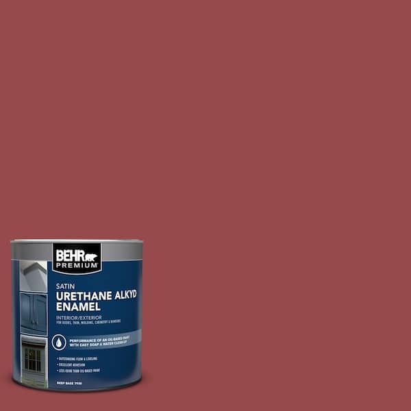 1 qt. #M140-6 Circus Red Satin Enamel Urethane Alkyd Interior/Exterior Paint