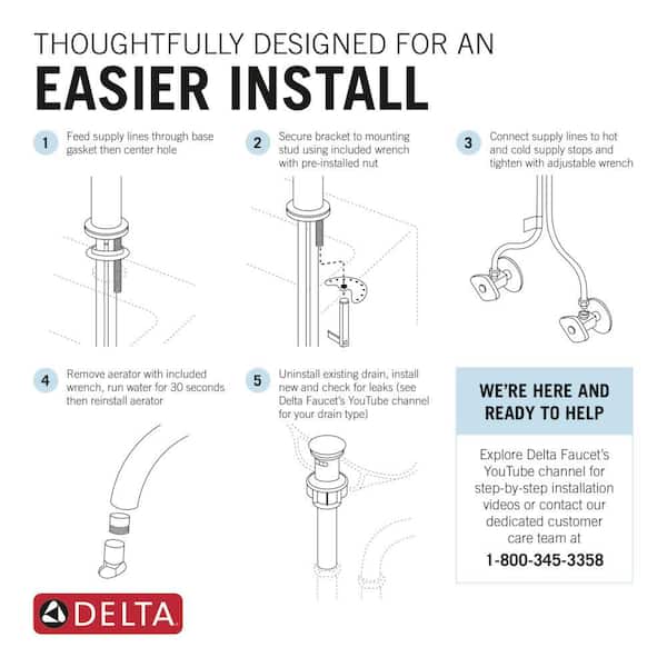 Delta Pierce Single Hole Single-Handle Bathroom Faucet in