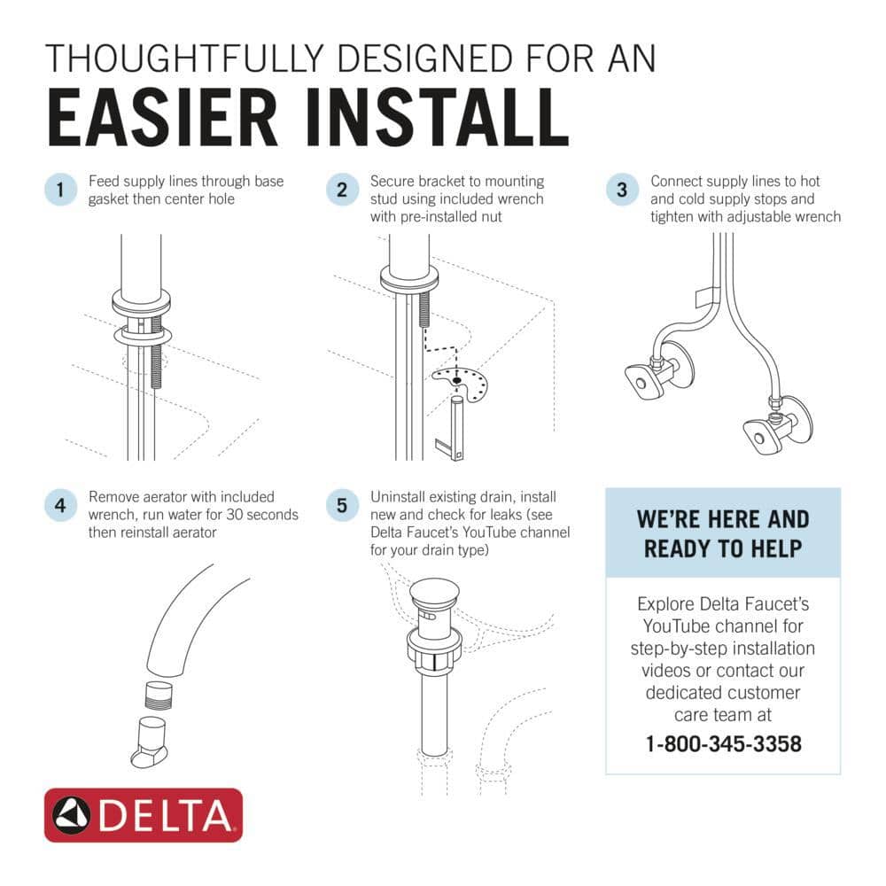Delta Nicoli Sleek Stainless Steel Single Handle Bathroom Faucet
