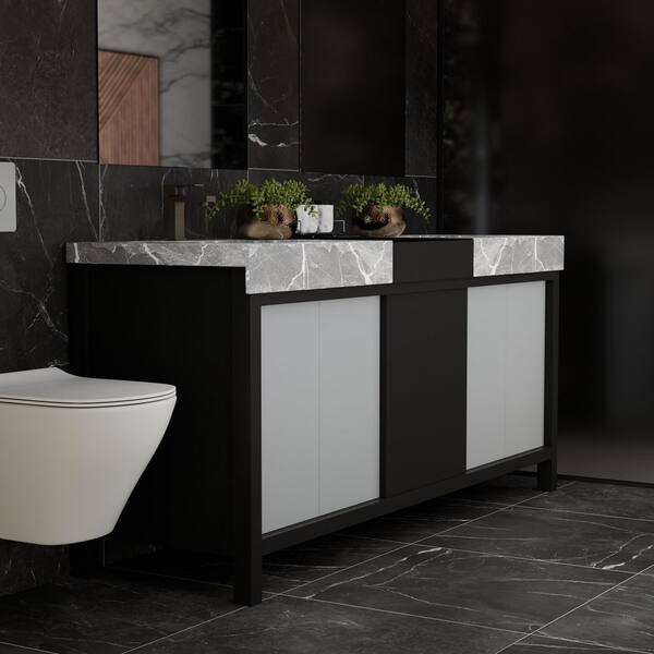 Lexora Zilara 72 in W x 22 in D Black and Grey Double Bath Vanity Lexora Zilara 72 in W x 22 in D Black and Grey Double Bath Vanity