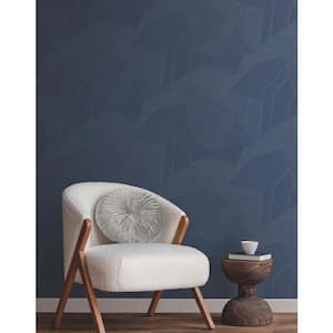 Navy Dotted Maze Matte Non-Pasted Non-Woven Paper Wallpaper