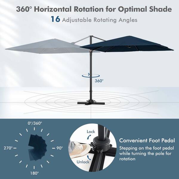 abba patio 9 by 12 feet rectangular offset cantilever umbrella Abba Patio 9 by 12-Feet Rectangular Offset Cantilever Umbrella Dual Wind  Vent Patio Hanging Umbrella with Cross Base, Beige - Outdoor Garden Umbrella,  Patio Umbrella