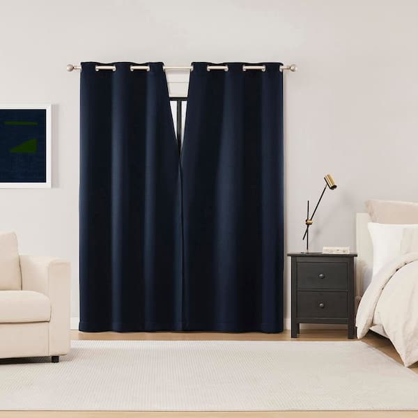 Sun Zero Sheridan Magnetic Closure Navy Blue Layered 40 in. W x 95