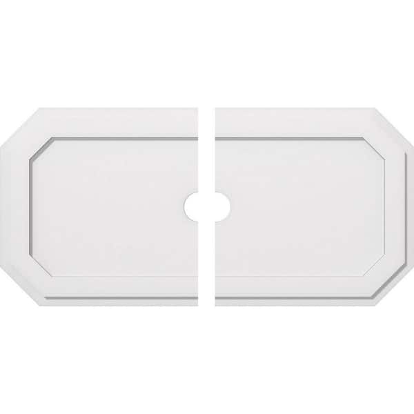 Ekena Millwork 40 in. W x 20 in. H x 3 in. ID x 1 in. P Emerald Architectural Grade PVC Contemporary Ceiling Medallion (2-Piece)