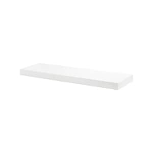 BIG BOY 35.4 in. x 9.8 in. x 2 in. White MDF Floating Decorative Wall Shelf with Brackets