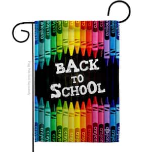 13 in. x 18.5 in. School and Crayons Double-Sided Garden Flag Readable Both Sides Education Back to School Decorative