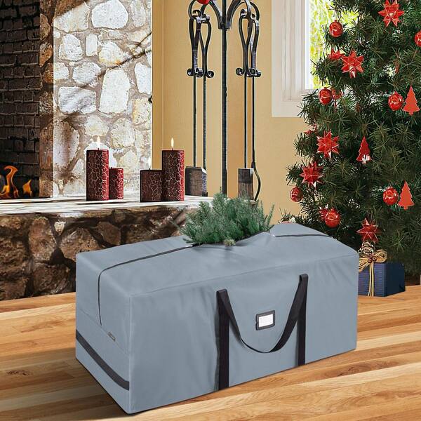 50 in. Gray 900D Oxford Fabric Heavy Duty Christmas Tree Storage
