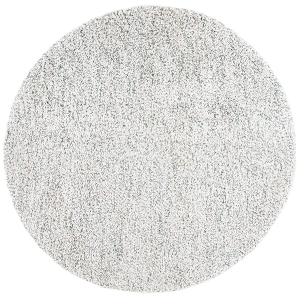 SAFAVIEH Berber 6 ft. x 6 ft. Ivory/Sage Abstract Speckled Round Area Rug
