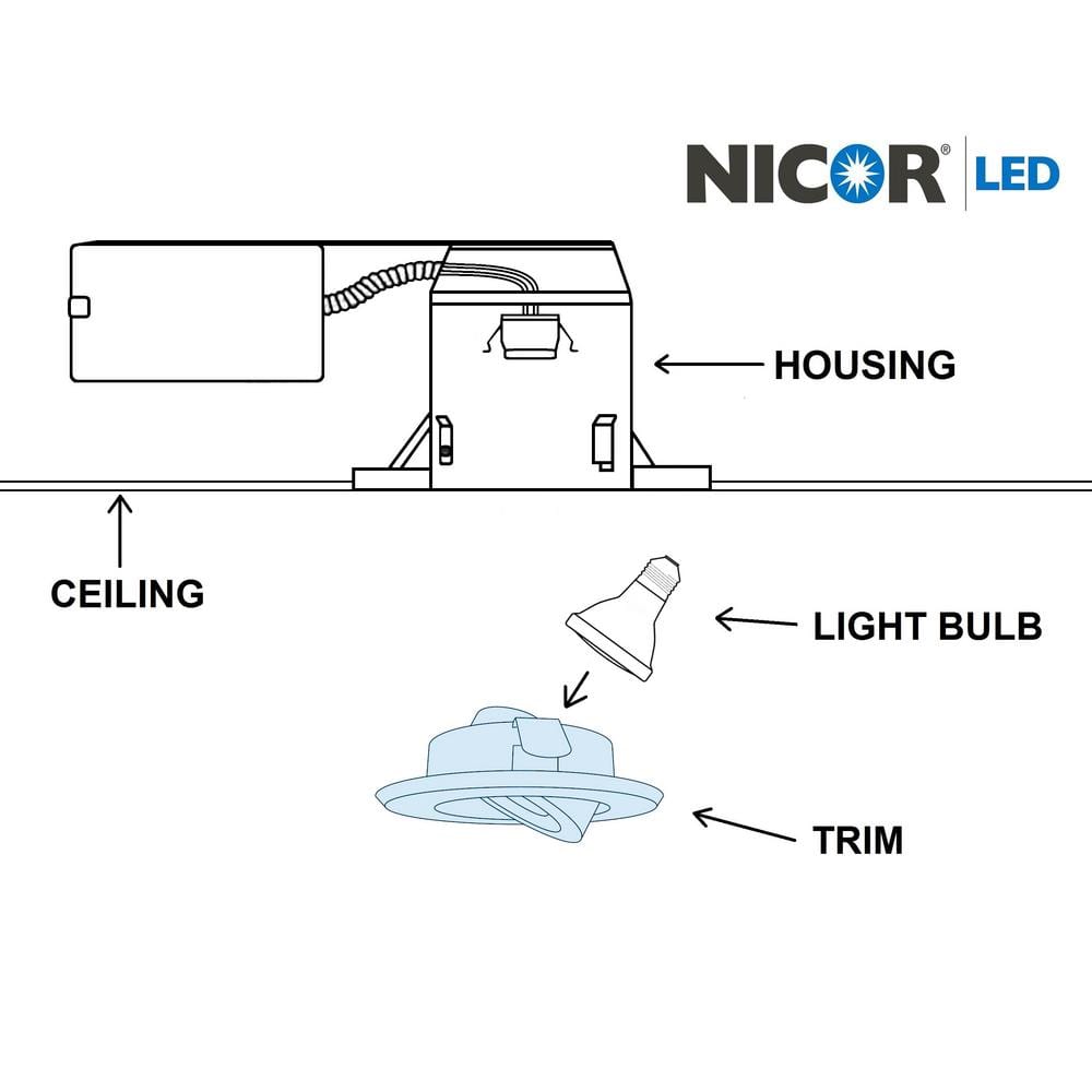 White Adjustable 4'' Recessed Ceiling Light Trim