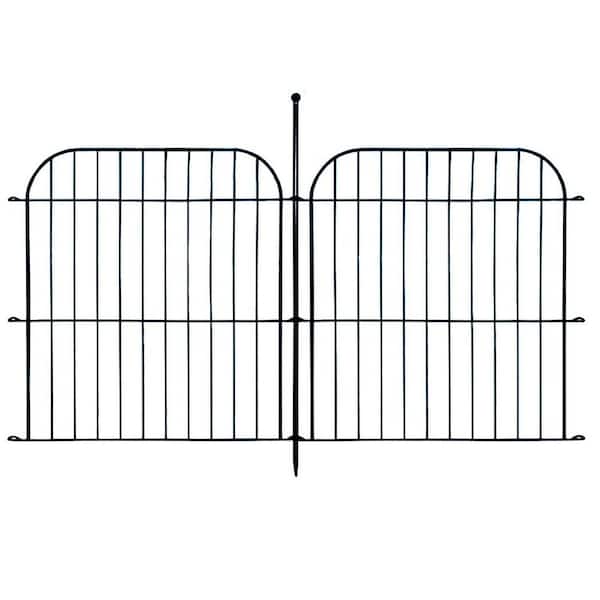24 in. Rustproof Metal Wire Decorative Garden Fence Panels No Dig Outdoor Dog Fence Barrier for Yard and Patio