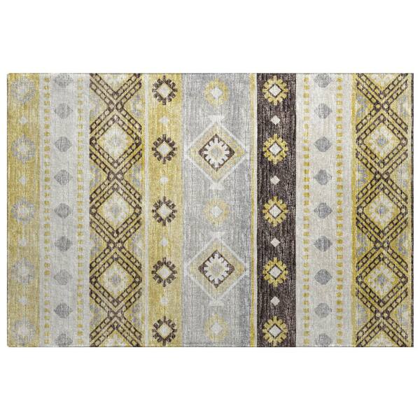 Dream Shag Premium Machine Washable Abstract ADS118 Gilded 3 ft. x 4 ft. Area Rug