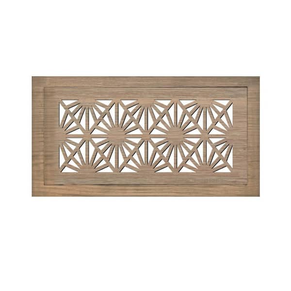 STELLAR Hardwood Floor Register, Duct Opening 6X10 (Overall 9x13) - Sunburst Design