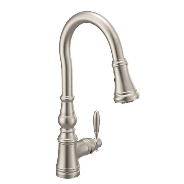 MOEN Weymouth Single-Handle Pull-Down Sprayer Kitchen Faucet with Reflex in Spot Resist Stainless