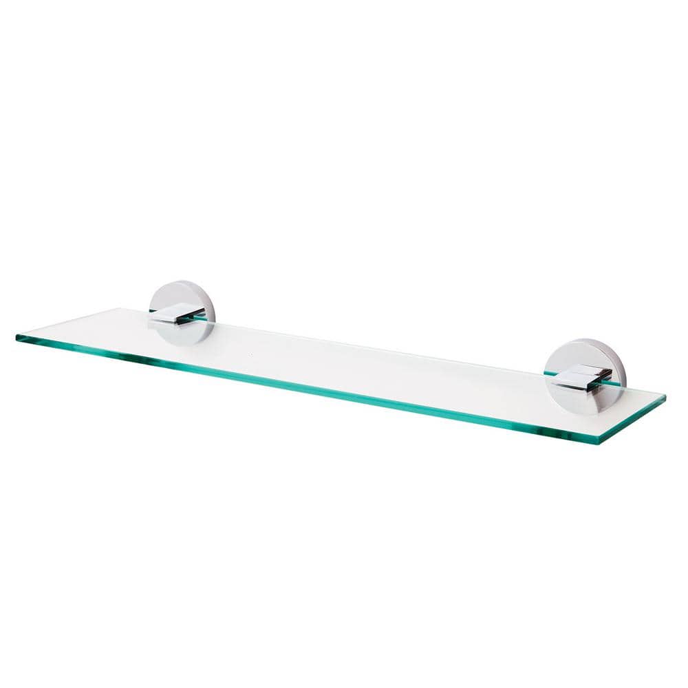 Neo 5.31 in. W Wall-Mounted Bathroom Glass Shelf in Polished Chrome Neo 5.31 in. W Wall-Mounted Bathroom Glass Shelf in Polished Chrome
