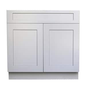 Ready to Assemble Shaker 24 in. W x 21 in. D x 34.5 in. H Vanity Cabinet with 2-Doors in Gray