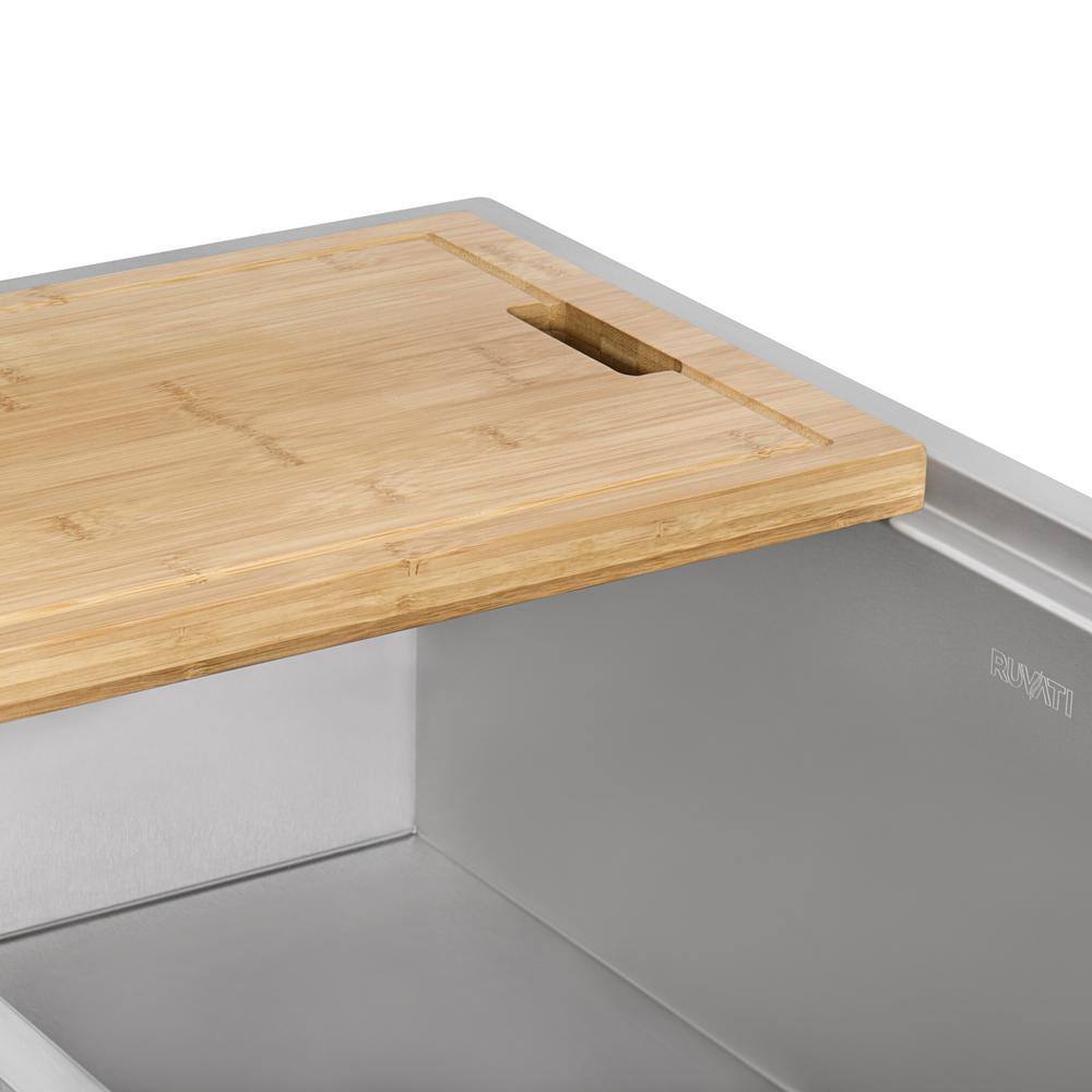 17 x 11 inch Natural Bamboo Workstation Cutting Board