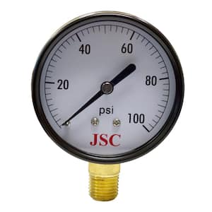 100 PSI Pressure Gauge with 2-1/2 in. Face and 1/4 in. MIP Brass Connection
