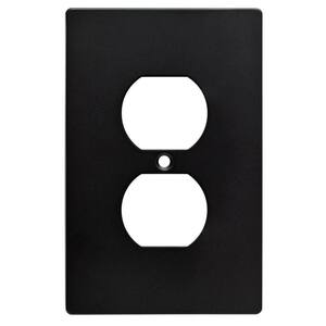 Black 1-Gang Duplex Outlet Wall Plate (1-Pack)