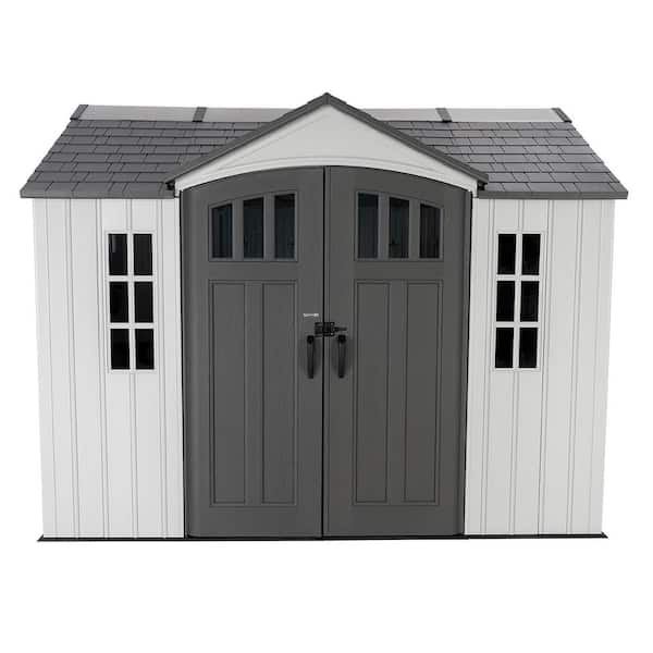 10 ft. W x 8 ft. D Resin Dual Entry Outdoor Storage Shed (80 sq. ft.)