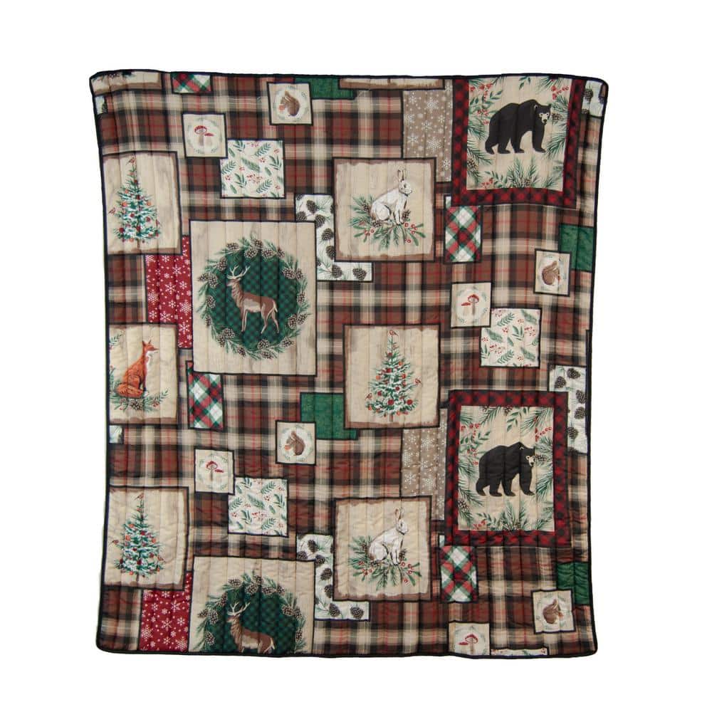 Red Forest Microfiber Throw Blanket by Donna Sharp-Lodge Style Black, Red,  Gray Throw 60 x 50 - Machine Washable 