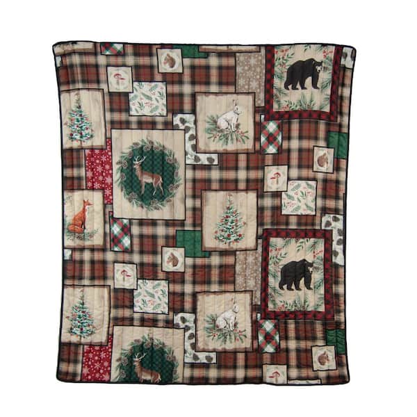 DONNA SHARP Woodland Holiday Multicolor Christmas Microfiber Throw Blanket  Y20534 - The Home Depot