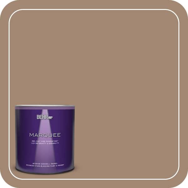 BEHR MARQUEE 1 qt. #QE-22 Terrazzo Brown Eggshell Enamel Interior Paint & Primer