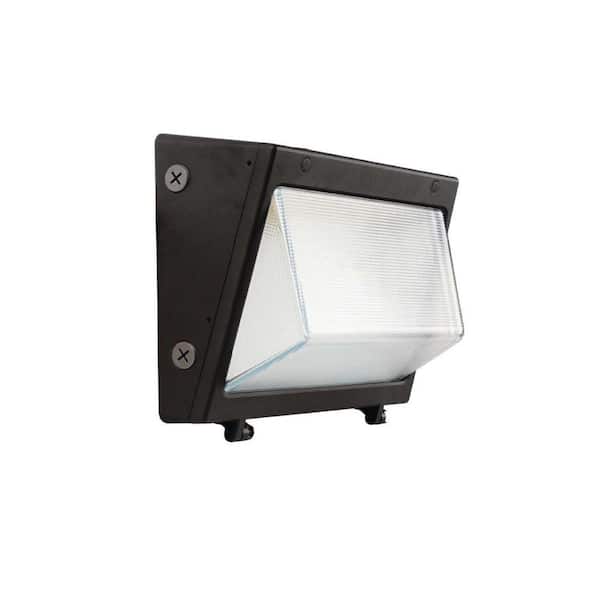 250- Watt Equivalent Integrated LED Black Dusk to Dawn Wall Pack Light, Selectable Lumens, CCT 3000K-5000K