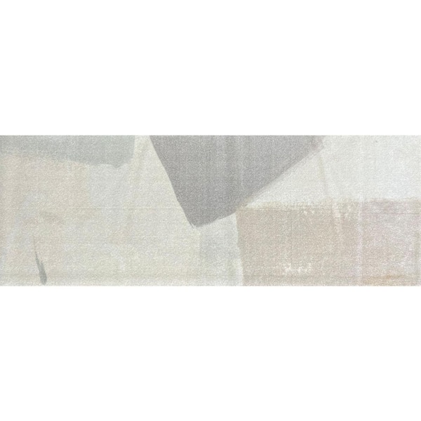 2 ft. x 6 ft. Taupe Abstract Machine Washable With UV Protection Area Rug