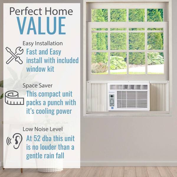 Keystone KSTAW08CE Energy Star 8,000 BTU Window-Mounted Air Conditioner with Follow Me LCD Remote Control in White, KSTAW08CE - 3