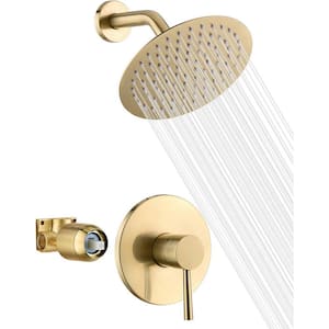 Single Handle 1-Spray Shower Faucet 2.2 GPM with Easy to Install in Brushed Gold