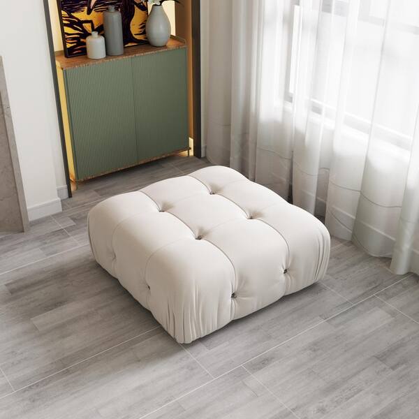 J&E Home 103.8 in. Square Arm Velvet 4-Piece L Shaped
