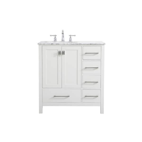 Carrara White Marble And Basin, 32 Bathroom Vanity Home Depot