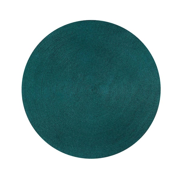 Better Trends Country Braid Collection Hunter Solid 72" Round 100% Polypropylene Reversible Solid Area Rug