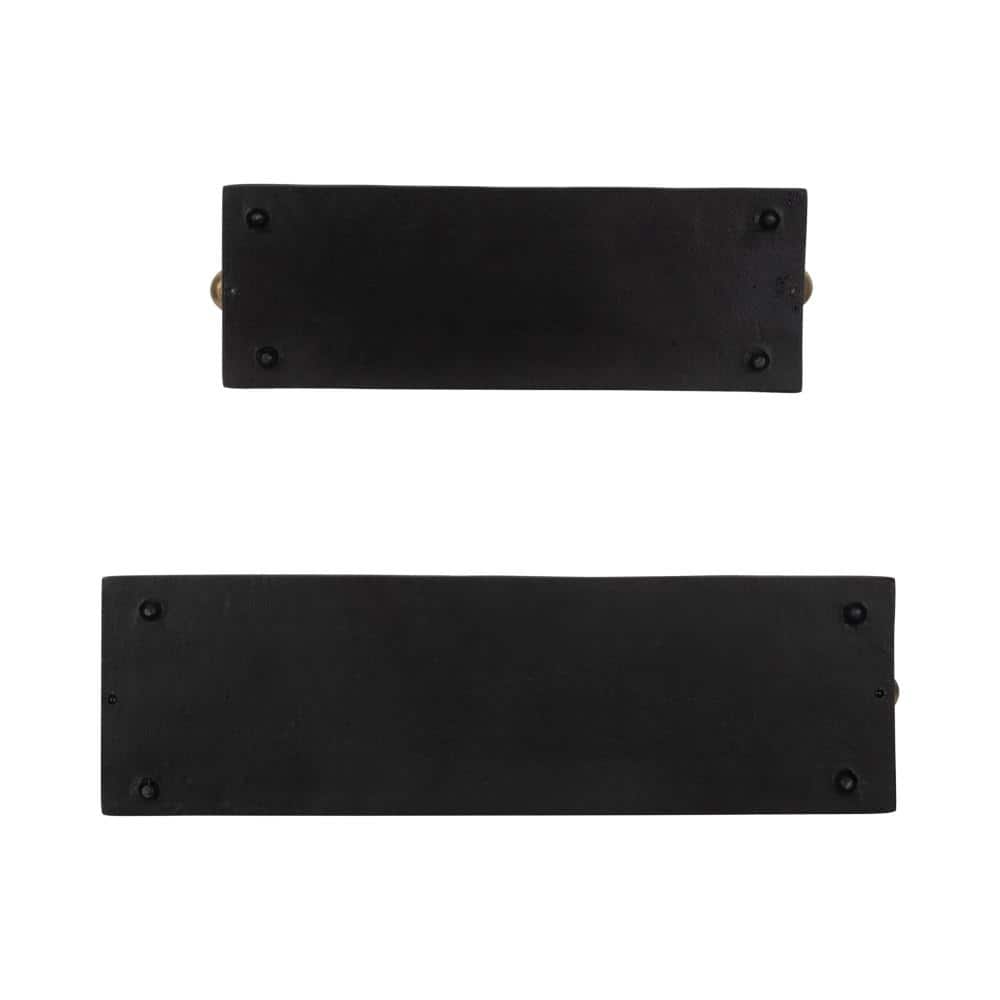 Black and Gold Aluminum Flat Tray Set with Knob Handles