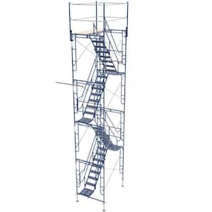 5 ft. x 7 ft. x 26 ft. 4-Stories Mason Stairway Scaffolding Tower with 76-in. Scaffolding Stairs, 24-in. Leveling Jacks