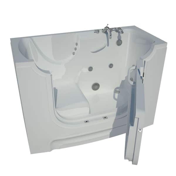 Universal Tubs Nova Heated Wheelchair Accessible 5 ft. Walk-In Whirlpool Bathtub in White with Chrome Trim