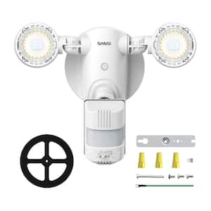 15-Watt 2000 Lumens 180-Degree White Motion Sensor Outdoor Integrated LED 5000K Waterproof Dusk to Dawn Flood Light