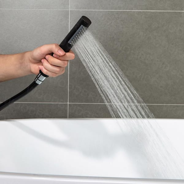 Florence Single-Handle Freestanding Tub Faucet with Hand Shower in Matte Black