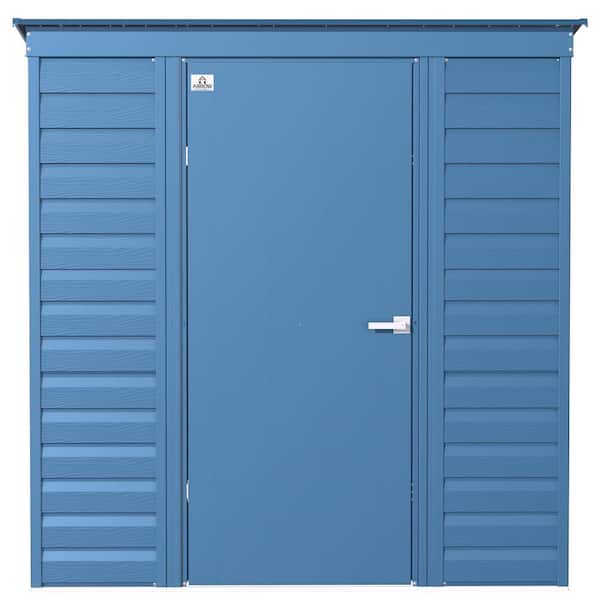 Arrow 6 ft. x 4 ft. Blue Metal Storage Shed With Pent Style Roof 21 Sq. Ft.