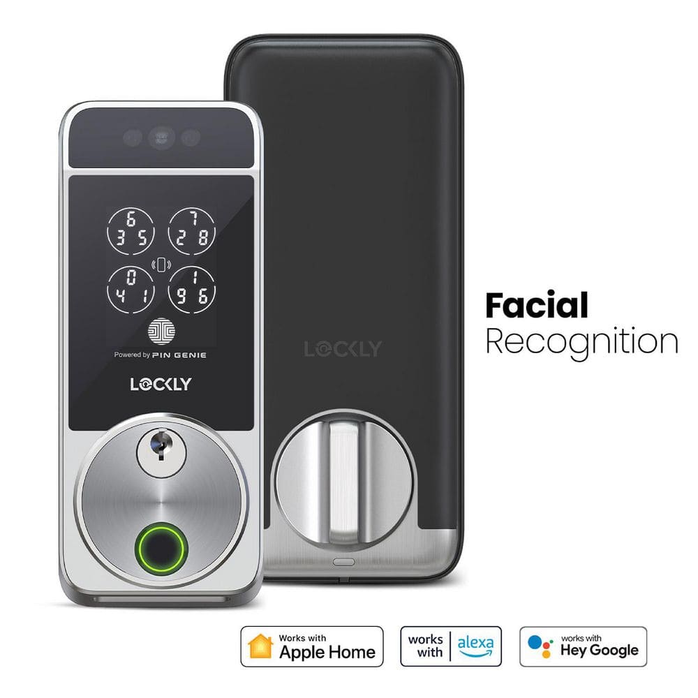 Satin Nickel Wi-Fi Smart Lock with Facial Recognition and Keypad