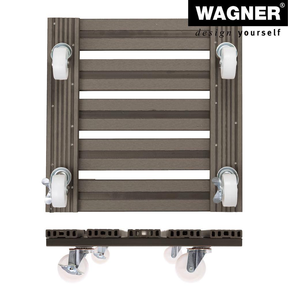Taupe 15.4" Square Wood Plastic Composite Plant Caddy
