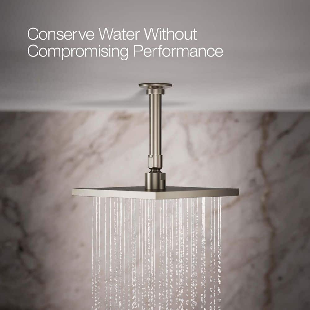 Vibrant Brushed Nickel Square Ceiling Mounted Rain Showerhead