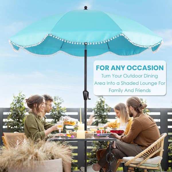 9ft rectangular patio umbrella IdealHouse 9FT Outdoor Patio Umbrella Table Market Umbrella with Push  Button Tilt and Crank 8 Sturdy Ribs UV Protection Waterproof for Garden  Deck Backyard Pool Multiple colors in the Patio Umbrellas department