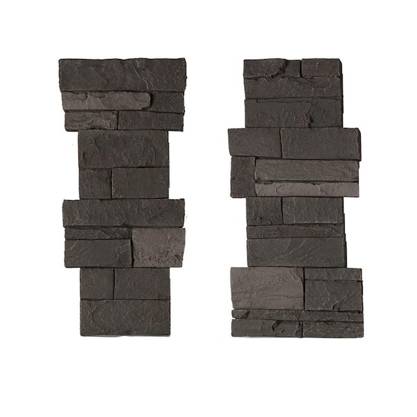 GenStone Stacked Stone 11.25 in. x 24 in. Iron Ore Faux Pillar Panel Siding