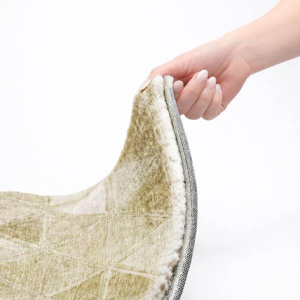 Dream Shag Premium Machine Washable Abstract ADS722 Khaki 9 ft. x 12 ft. Area Rug