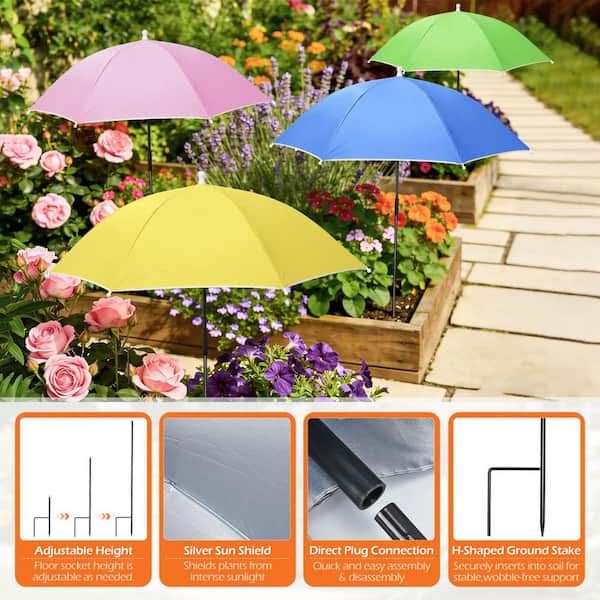 6 adjustable height patio umbrellas Qidvol Half Rectangle Umbrella Outdoor Half with Base for Balcony, Table, Garden, Deck, Porch, Rectangular Canopy 6ft/8ft, (Color : Green, Size : Small) : Patio, Lawn This rectangular garden umbrella HOMREST 10x10ft Large Rectangular Cantilever