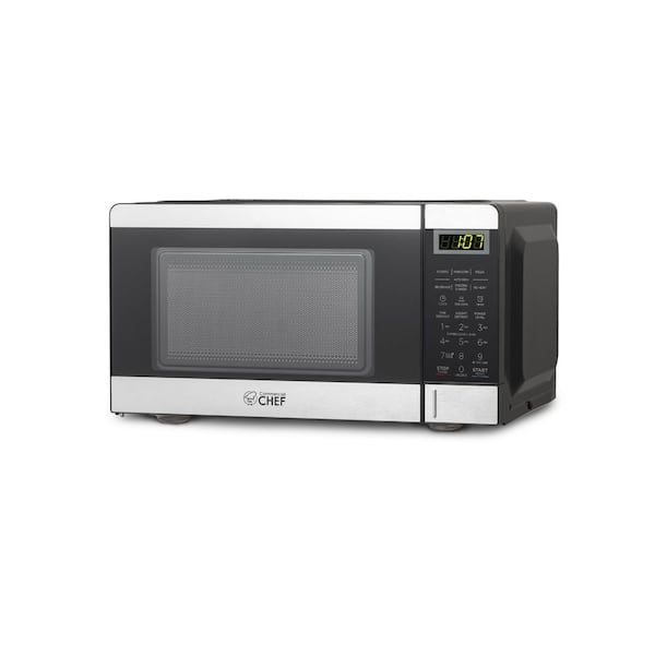 0.7 Cu. Ft. Counter Top Microwave, Stainless Steel & Black