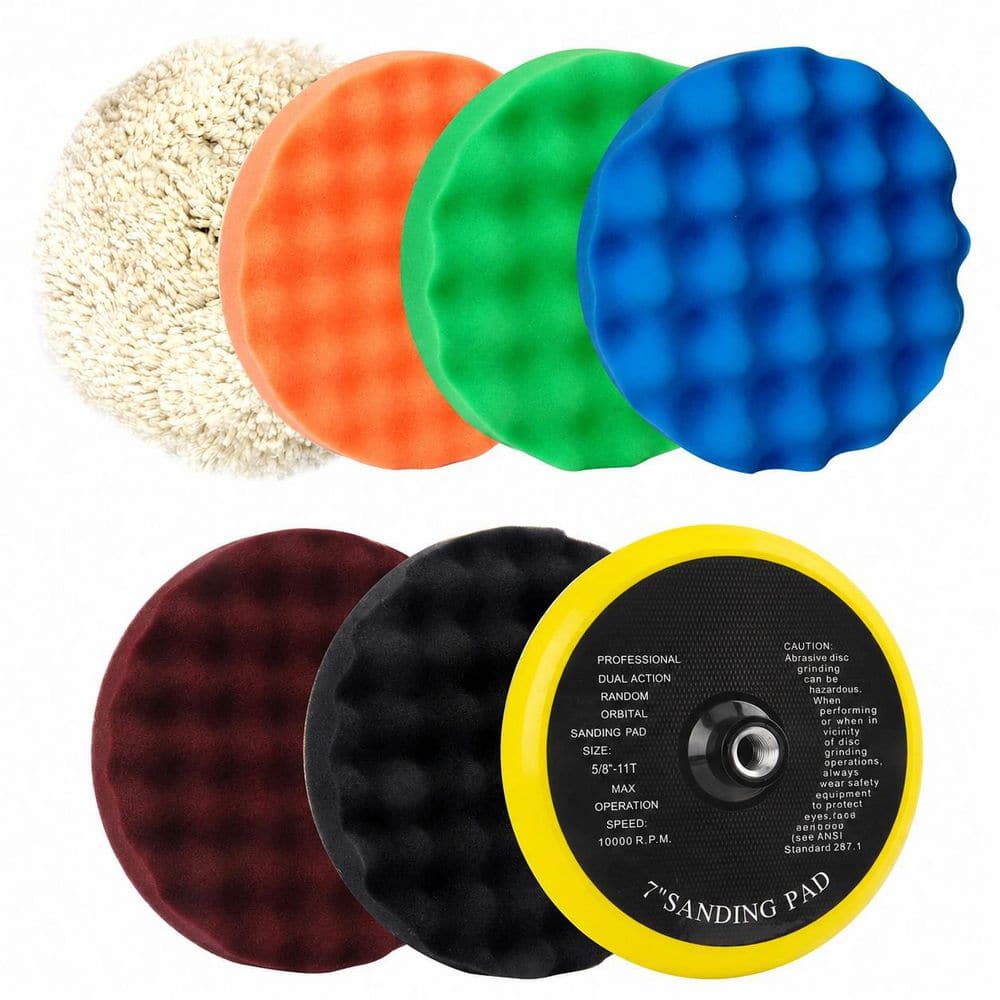 7-Inch Polyurethane Buffing and Polishing Pad Kit with Hook and Loop Backing for Car Detailing (7 Piece Kit) price history on PriceWatchPro