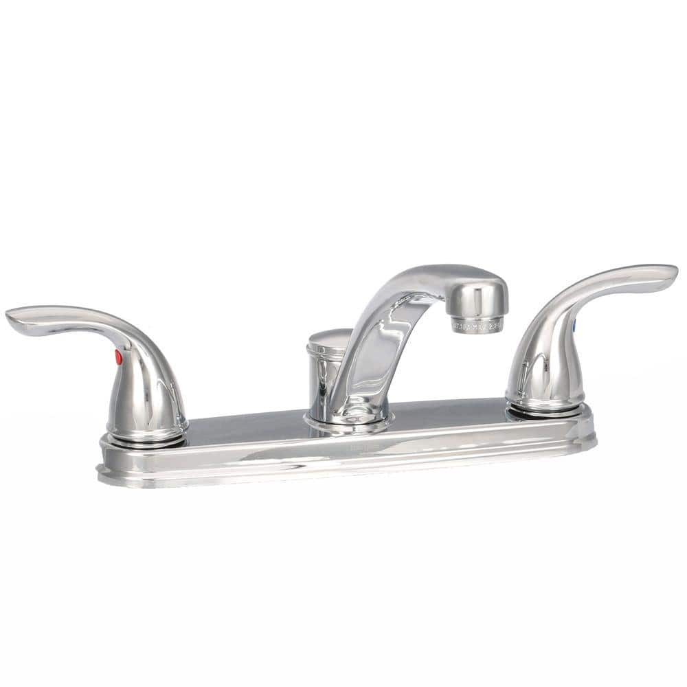 UPC 038877550533 product image for Delton 2-Handle Standard Kitchen Faucet with Side Sprayer in Polished Chrome | upcitemdb.com