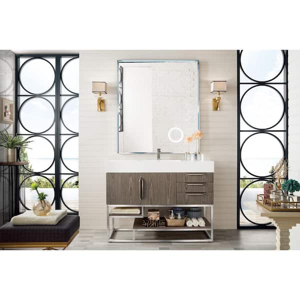 James Martin Vanities Columbia 48.0 in. W x 19.5 in. D x 14.5 in. H Single Bath Vanity Cabinet without Top in Ash Gray